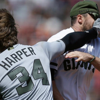 Bryce Harper Charges Mound and Throws Haymakers (and his helmet).